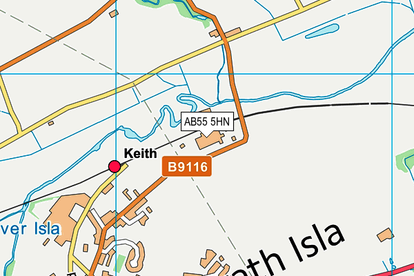 AB55 5HN map - OS VectorMap District (Ordnance Survey)