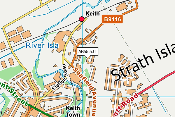 AB55 5JT map - OS VectorMap District (Ordnance Survey)