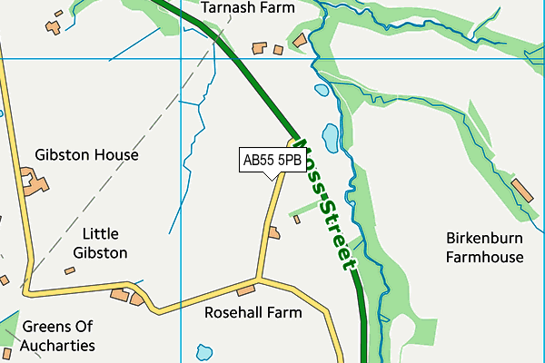 AB55 5PB map - OS VectorMap District (Ordnance Survey)