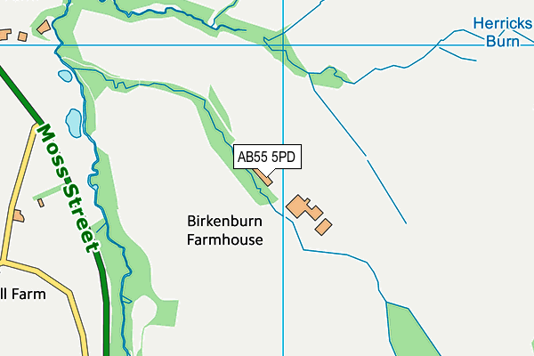 AB55 5PD map - OS VectorMap District (Ordnance Survey)