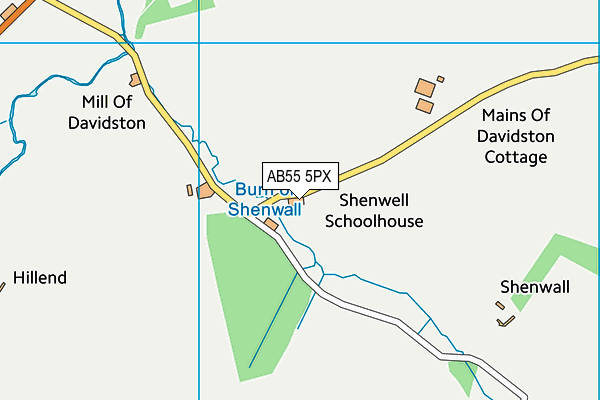 AB55 5PX map - OS VectorMap District (Ordnance Survey)