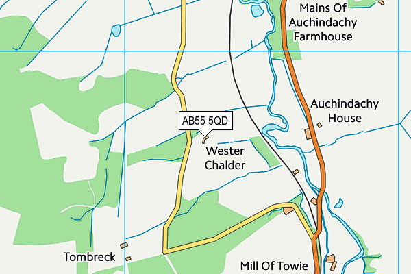 AB55 5QD map - OS VectorMap District (Ordnance Survey)