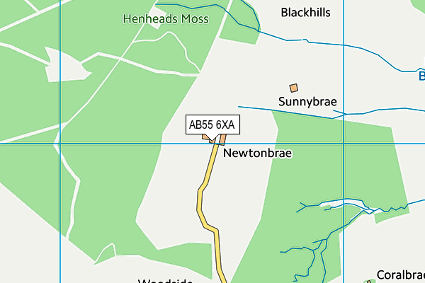 AB55 6XA map - OS VectorMap District (Ordnance Survey)