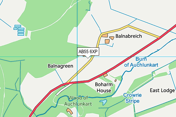 AB55 6XP map - OS VectorMap District (Ordnance Survey)