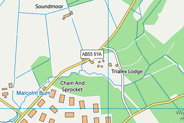 AB55 6YA map - OS VectorMap District (Ordnance Survey)