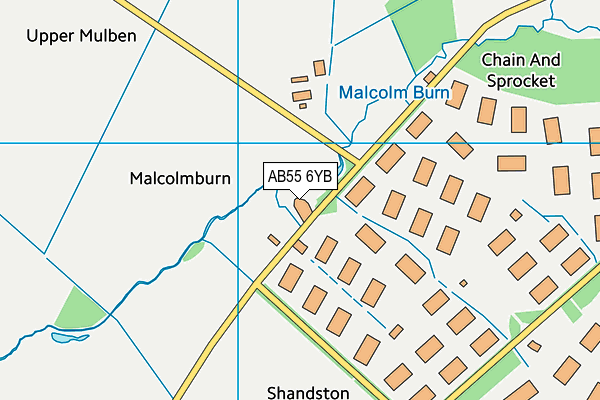 AB55 6YB map - OS VectorMap District (Ordnance Survey)
