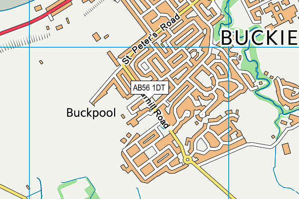 AB56 1DT map - OS VectorMap District (Ordnance Survey)