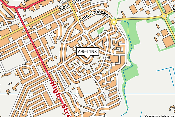 AB56 1NX map - OS VectorMap District (Ordnance Survey)