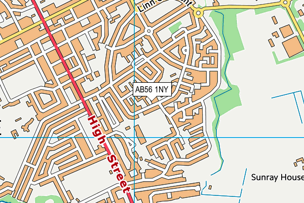 AB56 1NY map - OS VectorMap District (Ordnance Survey)
