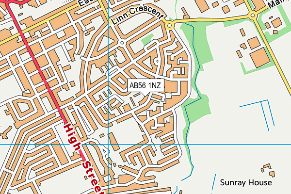 AB56 1NZ map - OS VectorMap District (Ordnance Survey)