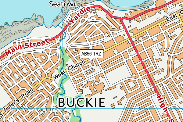 AB56 1RZ map - OS VectorMap District (Ordnance Survey)