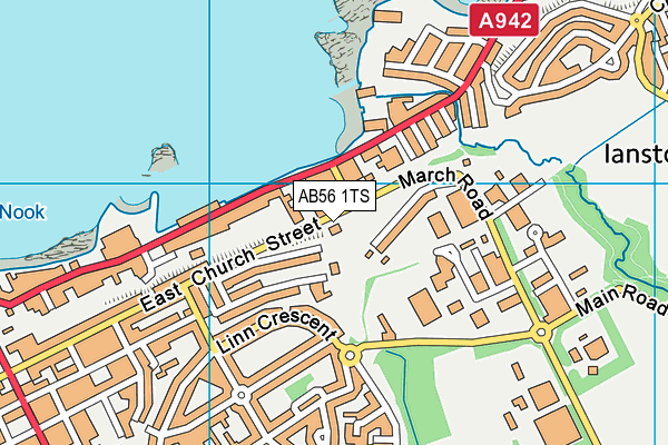 AB56 1TS map - OS VectorMap District (Ordnance Survey)