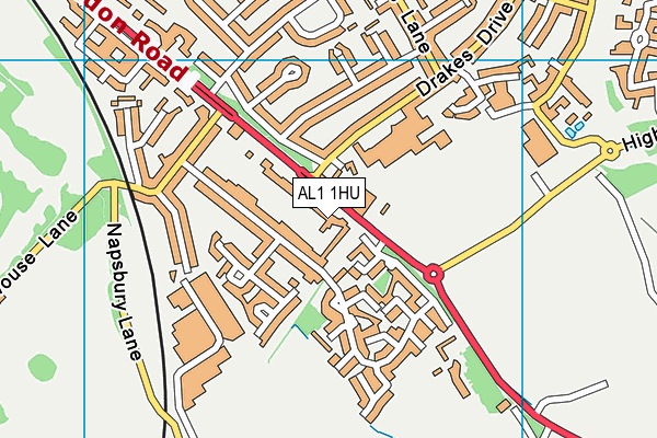 AL1 1HU map - OS VectorMap District (Ordnance Survey)
