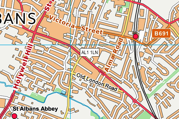 St Albans Independent College map (AL1 1LN) - OS VectorMap District (Ordnance Survey)