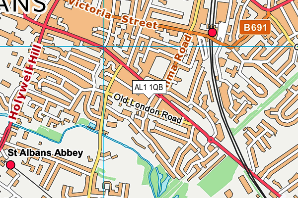 AL1 1QB map - OS VectorMap District (Ordnance Survey)