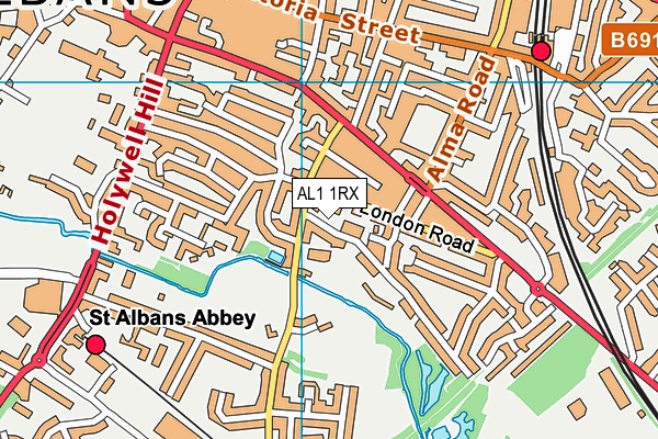 AL1 1RX map - OS VectorMap District (Ordnance Survey)
