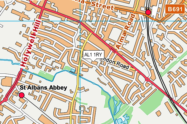 AL1 1RY map - OS VectorMap District (Ordnance Survey)