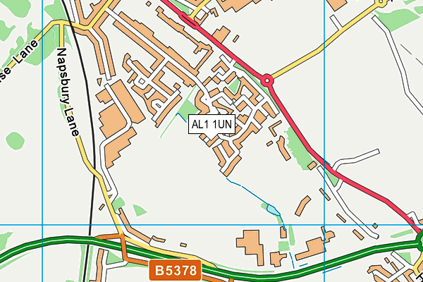 AL1 1UN map - OS VectorMap District (Ordnance Survey)