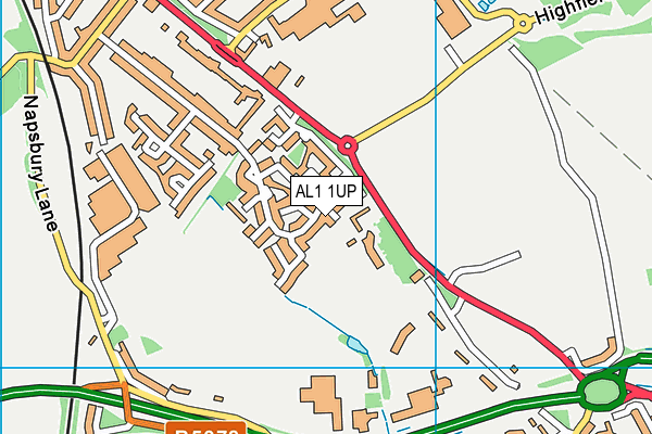 AL1 1UP map - OS VectorMap District (Ordnance Survey)