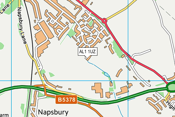 AL1 1UZ map - OS VectorMap District (Ordnance Survey)