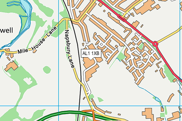 AL1 1XB map - OS VectorMap District (Ordnance Survey)