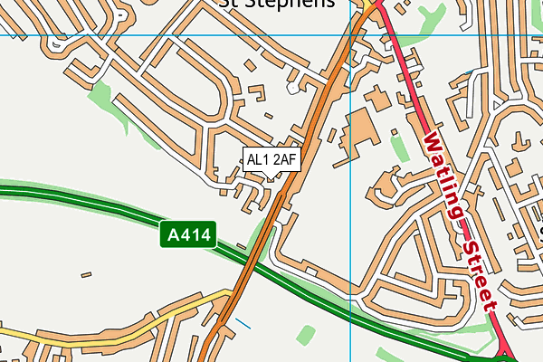 AL1 2AF map - OS VectorMap District (Ordnance Survey)