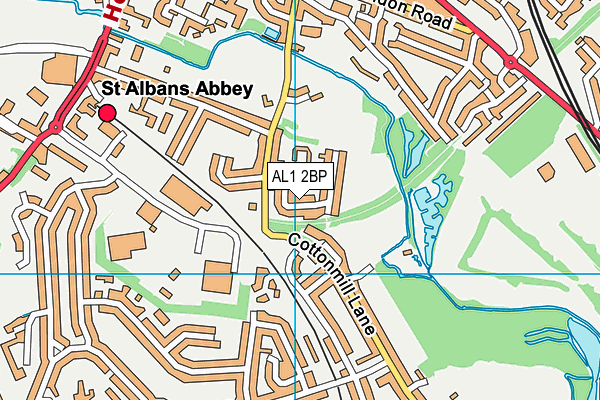 AL1 2BP map - OS VectorMap District (Ordnance Survey)