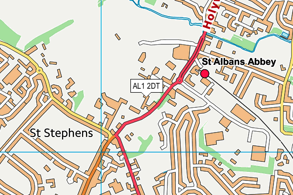 AL1 2DT map - OS VectorMap District (Ordnance Survey)