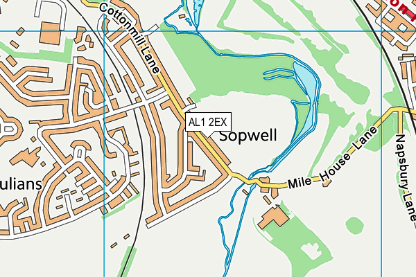 Cottonmill Community And Cycling Centre map (AL1 2EX) - OS VectorMap District (Ordnance Survey)
