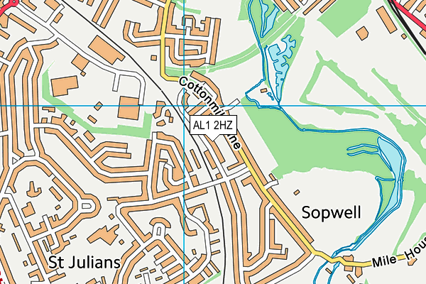 AL1 2HZ map - OS VectorMap District (Ordnance Survey)
