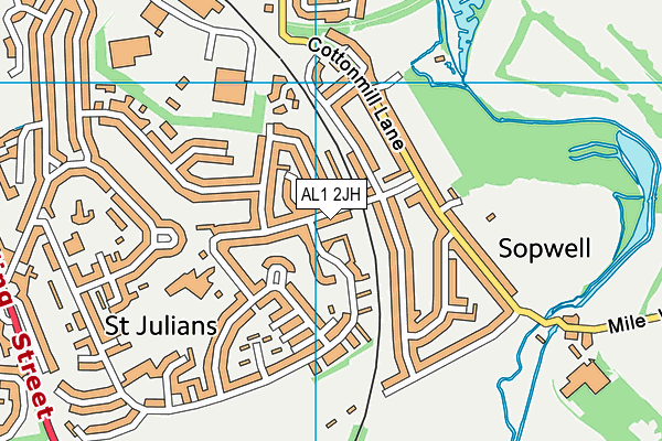 AL1 2JH map - OS VectorMap District (Ordnance Survey)