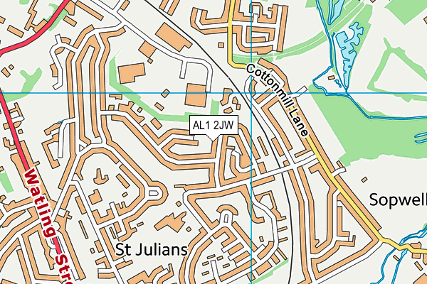 AL1 2JW map - OS VectorMap District (Ordnance Survey)