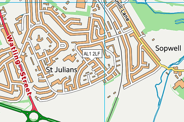 AL1 2LF map - OS VectorMap District (Ordnance Survey)
