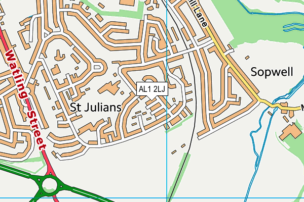 AL1 2LJ map - OS VectorMap District (Ordnance Survey)