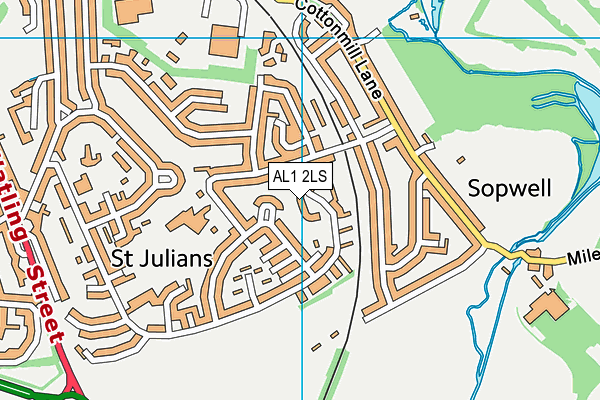 AL1 2LS map - OS VectorMap District (Ordnance Survey)