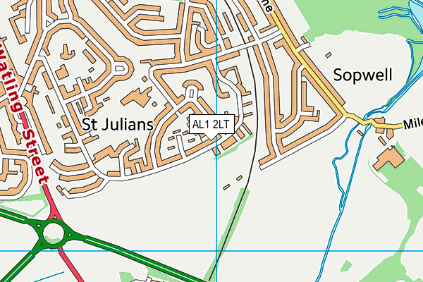 AL1 2LT map - OS VectorMap District (Ordnance Survey)