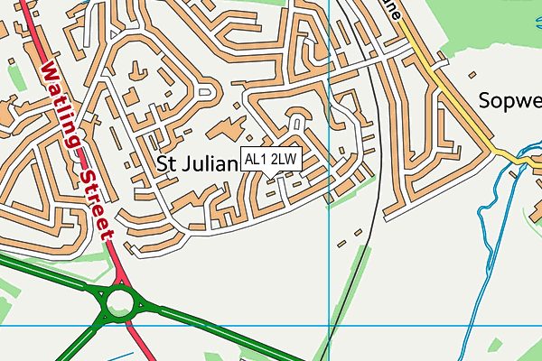 AL1 2LW map - OS VectorMap District (Ordnance Survey)