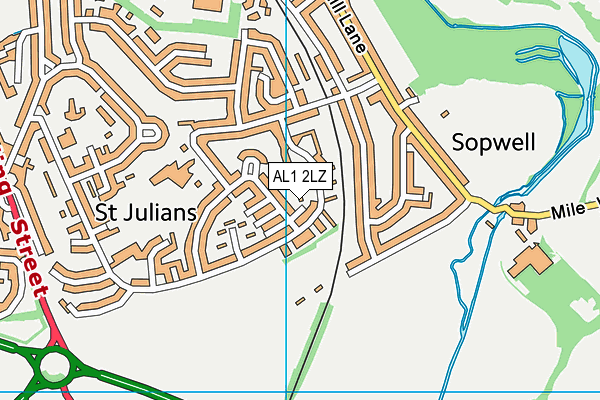 AL1 2LZ map - OS VectorMap District (Ordnance Survey)