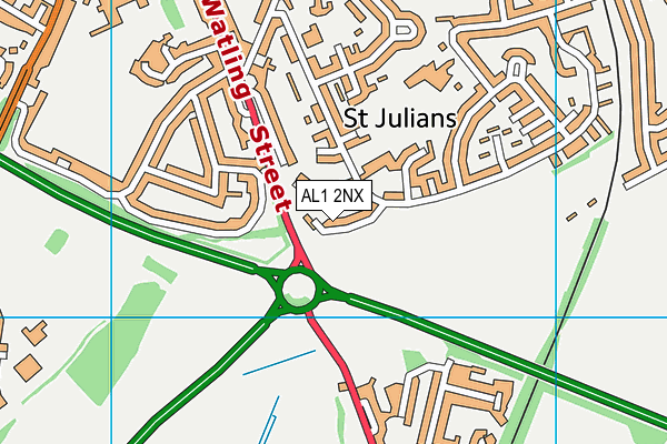 AL1 2NX map - OS VectorMap District (Ordnance Survey)