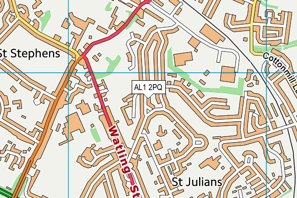 AL1 2PQ map - OS VectorMap District (Ordnance Survey)