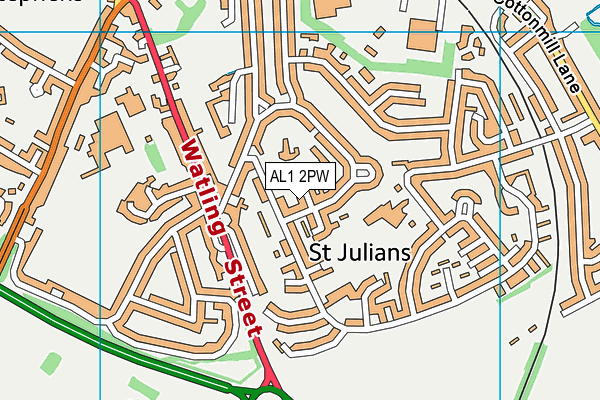 AL1 2PW map - OS VectorMap District (Ordnance Survey)