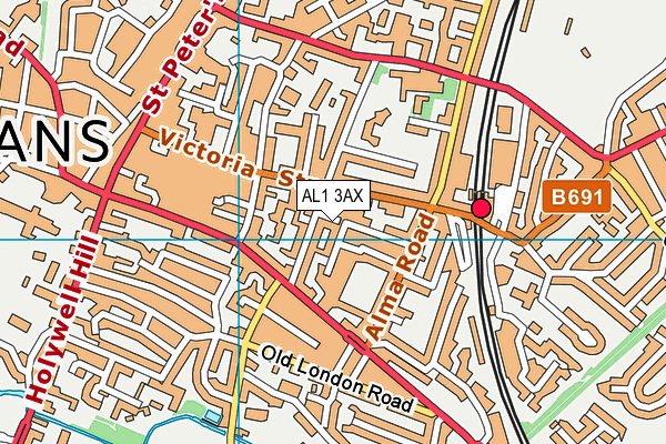 AL1 3AX map - OS VectorMap District (Ordnance Survey)