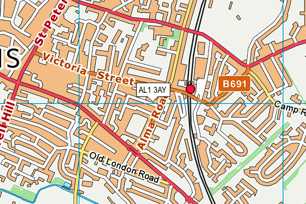 AL1 3AY map - OS VectorMap District (Ordnance Survey)