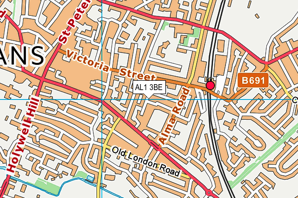 AL1 3BE map - OS VectorMap District (Ordnance Survey)