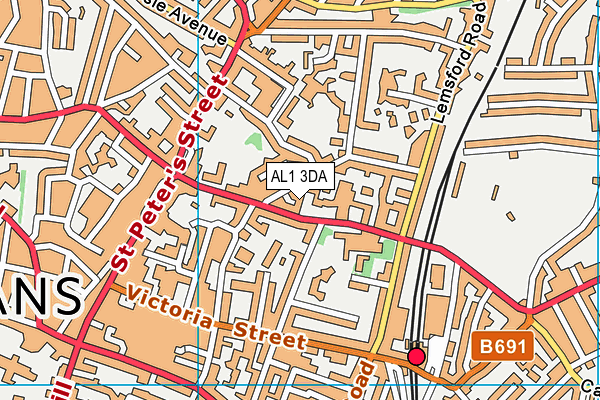 AL1 3DA map - OS VectorMap District (Ordnance Survey)