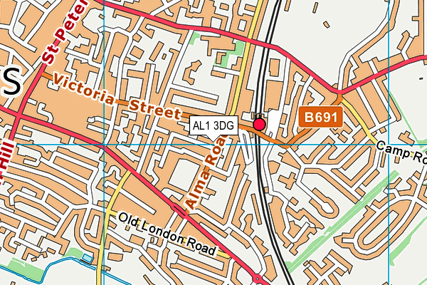 AL1 3DG map - OS VectorMap District (Ordnance Survey)