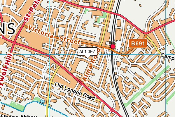 AL1 3EZ map - OS VectorMap District (Ordnance Survey)
