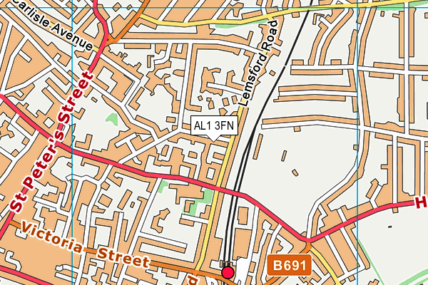 AL1 3FN map - OS VectorMap District (Ordnance Survey)