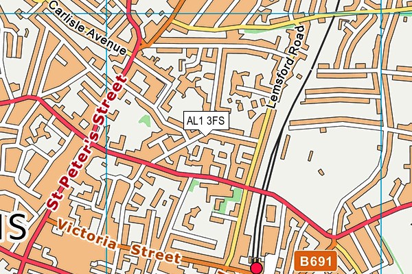 AL1 3FS map - OS VectorMap District (Ordnance Survey)