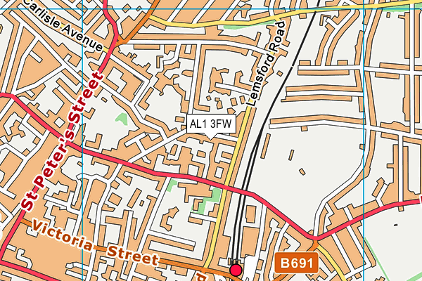 AL1 3FW map - OS VectorMap District (Ordnance Survey)